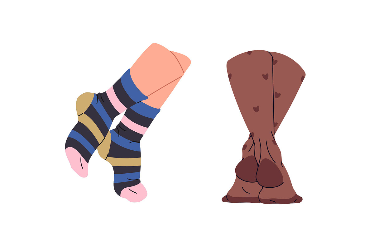 Bare female feet + legs in socks set, a Person Illustration by PaperTrident (Photo 4 of 5)