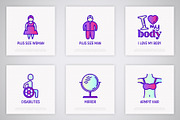 Body Positive | 16 Thin Line Icons, an Outline Icon by Alex Blogoodf (Thumbnail 6 of 11)