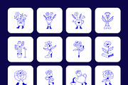 95 Flower Doodles Hand-drawn Icons, an Outline Icon by Prosymbols (Thumbnail 9 of 11)