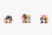 Women silhouettes. Women's Day cards, an Illustration by Stafeeva (Thumbnail 6 of 8)