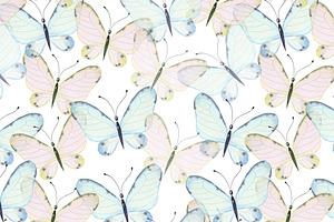 Watercolor Set Butterfly Clipart