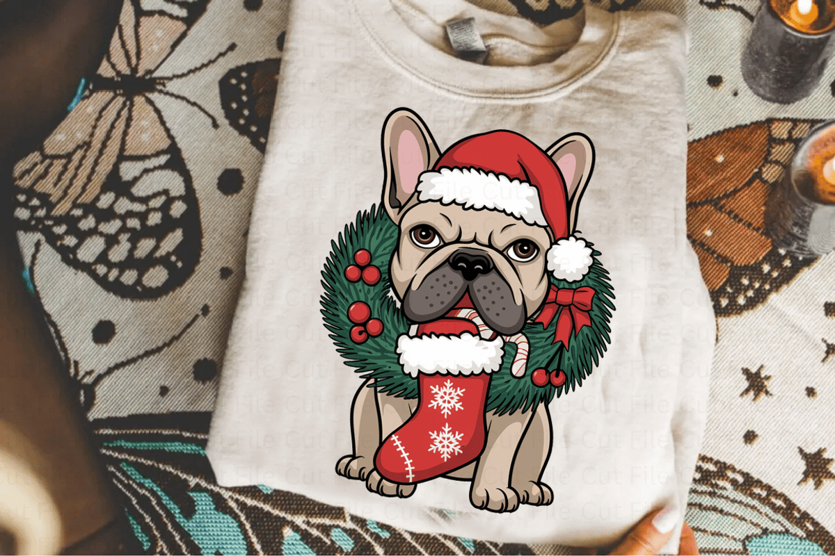 Christmas French Bulldog PNG Bundle, a Graphic by Cut File (Photo 4 of 5)