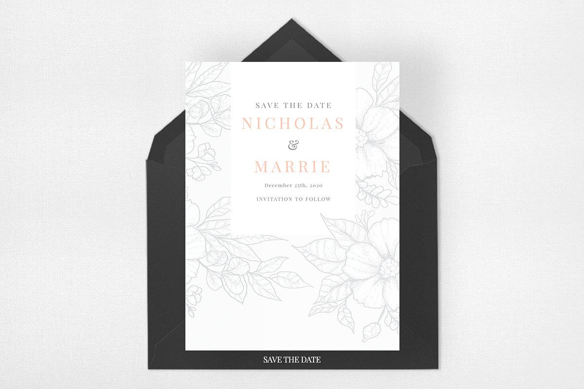 Modern Sketch Botanical Wedding Set, an Invitation Template by Azka Creative (Photo 4 of 5)