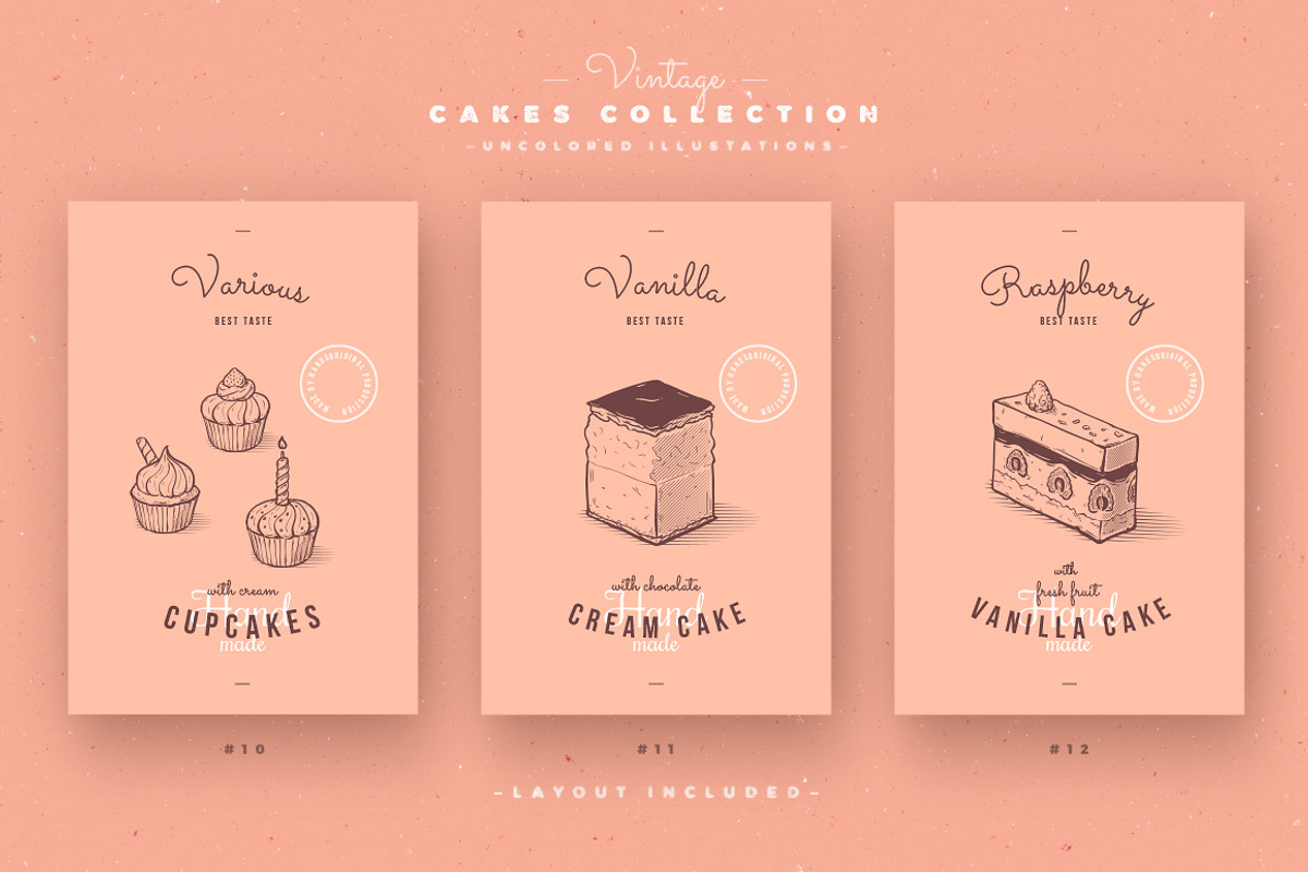 Vintage cakes collection, a Texture Illustration by blauananas (Photo 10 of 15)