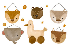 Hand Drawn Baby Toys with Animals, an Illustration by the_myro