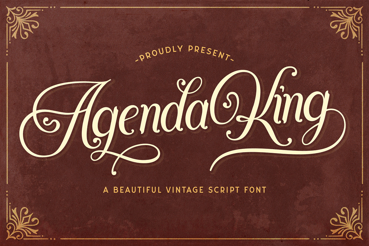 Agenda King - Vintage Script Font, a Script Font by StringLabs (Photo 1 of 13)