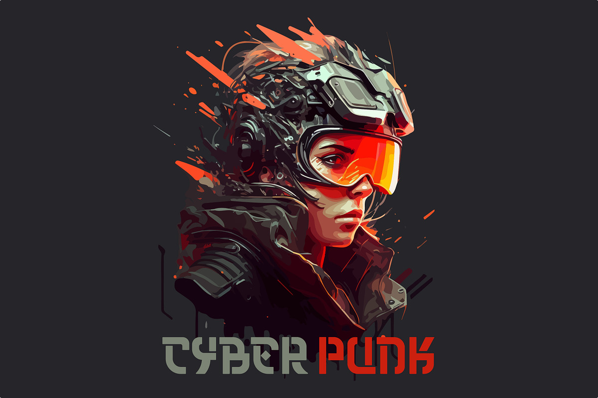 Asian cyberpunk bundle., a Person Illustration by Fractal fonts & graphics (Photo 11 of 20)