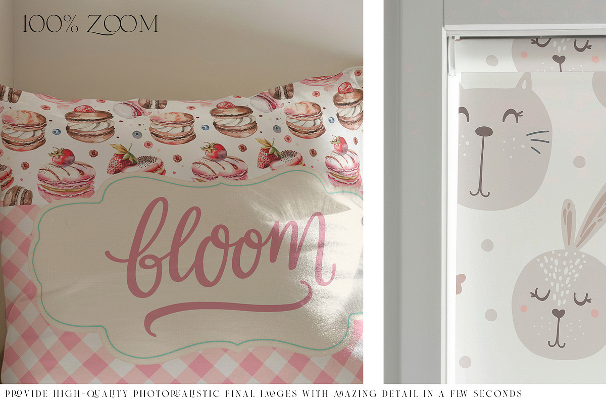 Nursery Roll Blinds & Pillow Mockups, a Household Mockup by mock-ups (Photo 4 of 14)