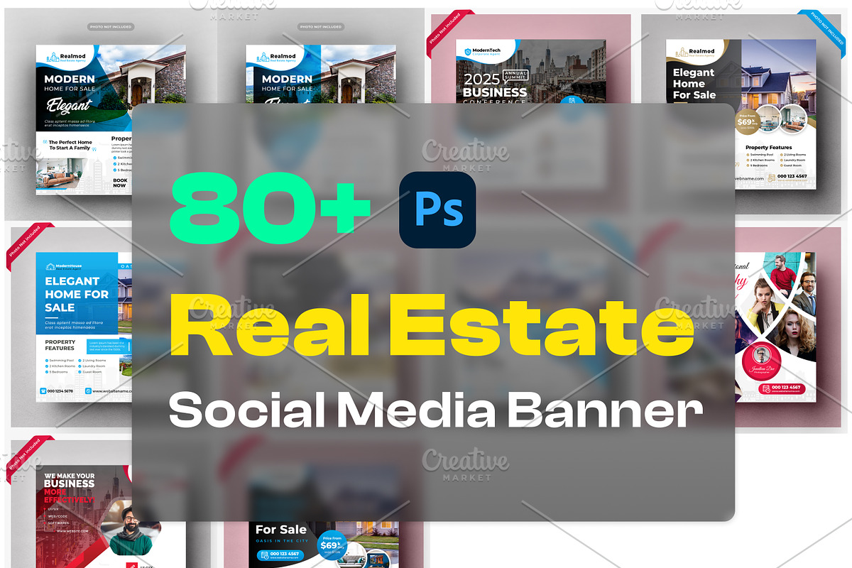 80+ Mega Real Estate Social Banner, a Social Media Template by DesignsLab (Photo 5 of 7)
