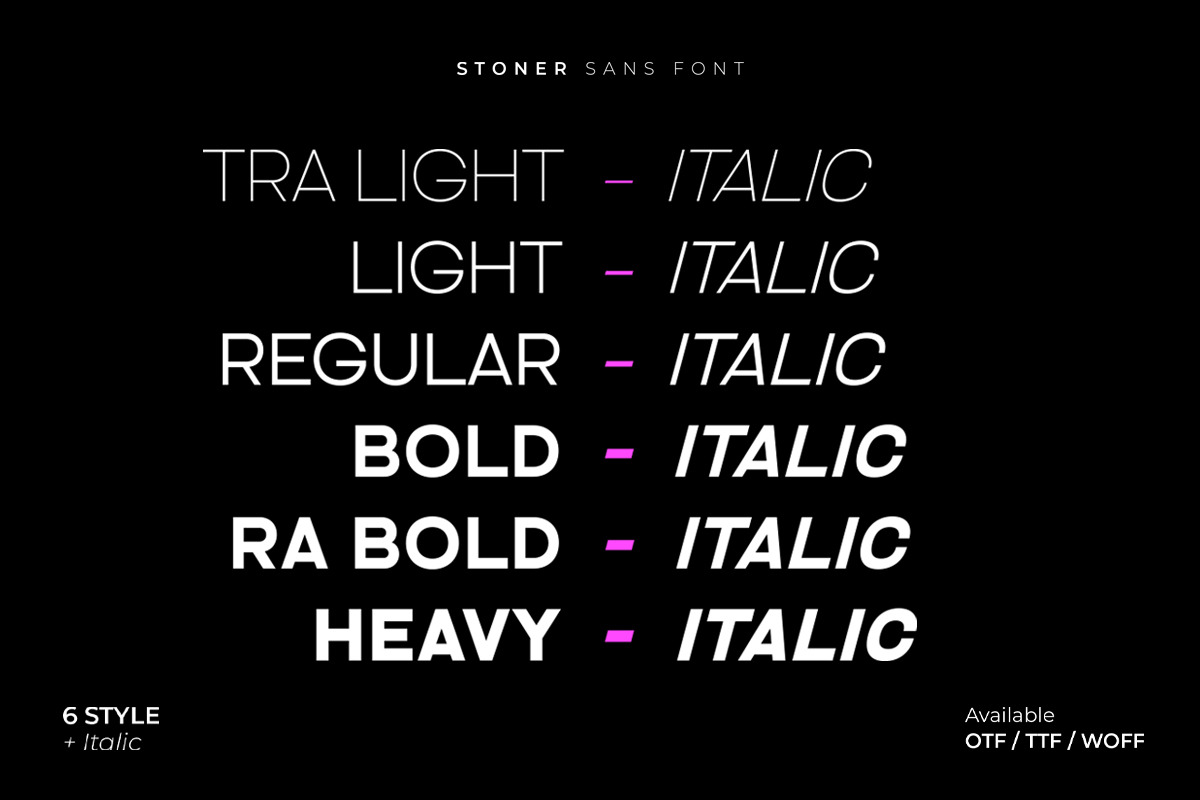 STONER | 12 FONTS | 50% OFF, a Sans Serif Font by Pentagonistudio (Photo 3 of 10)
