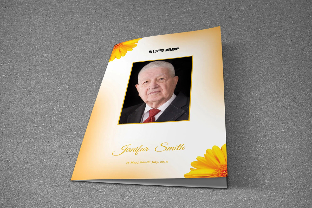Floral Funeral Program Template, a Brochure Template by Template Shop (Photo 3 of 4)
