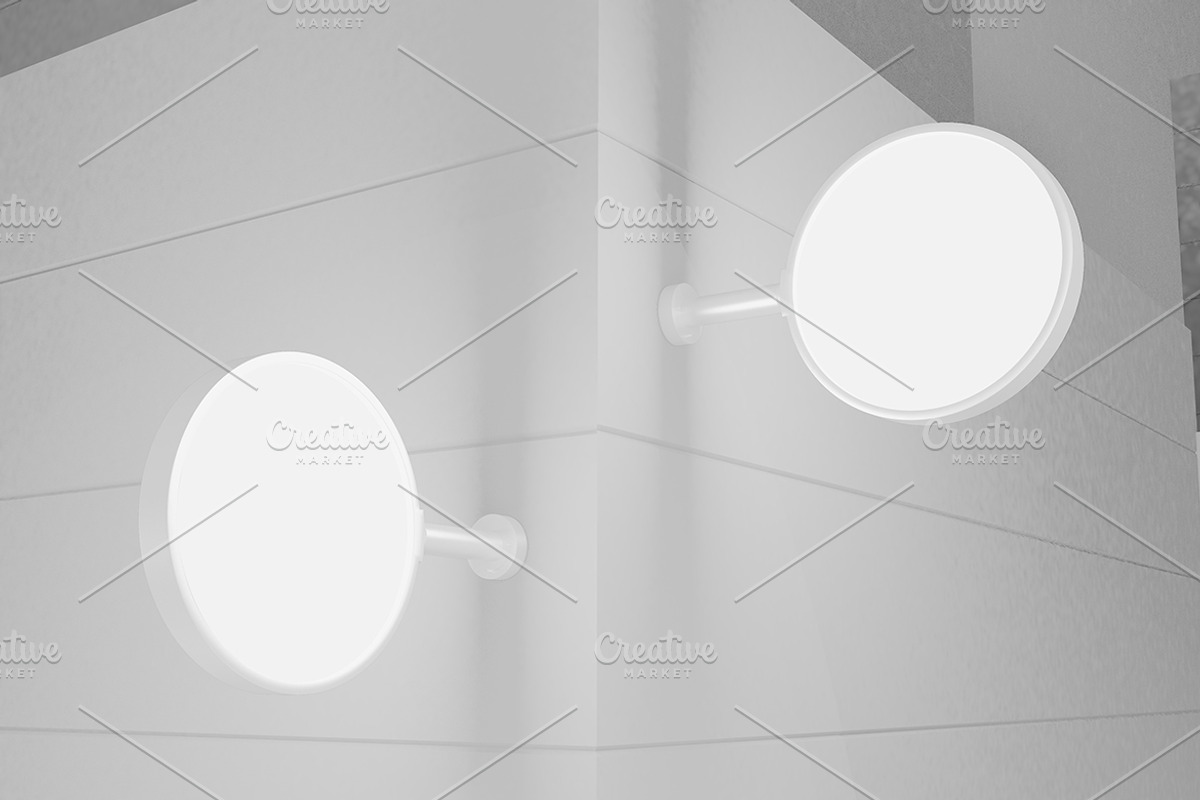 Round Sign Mockup, an Advertising Mockup by Qaleb Studio (Photo 2 of 2)