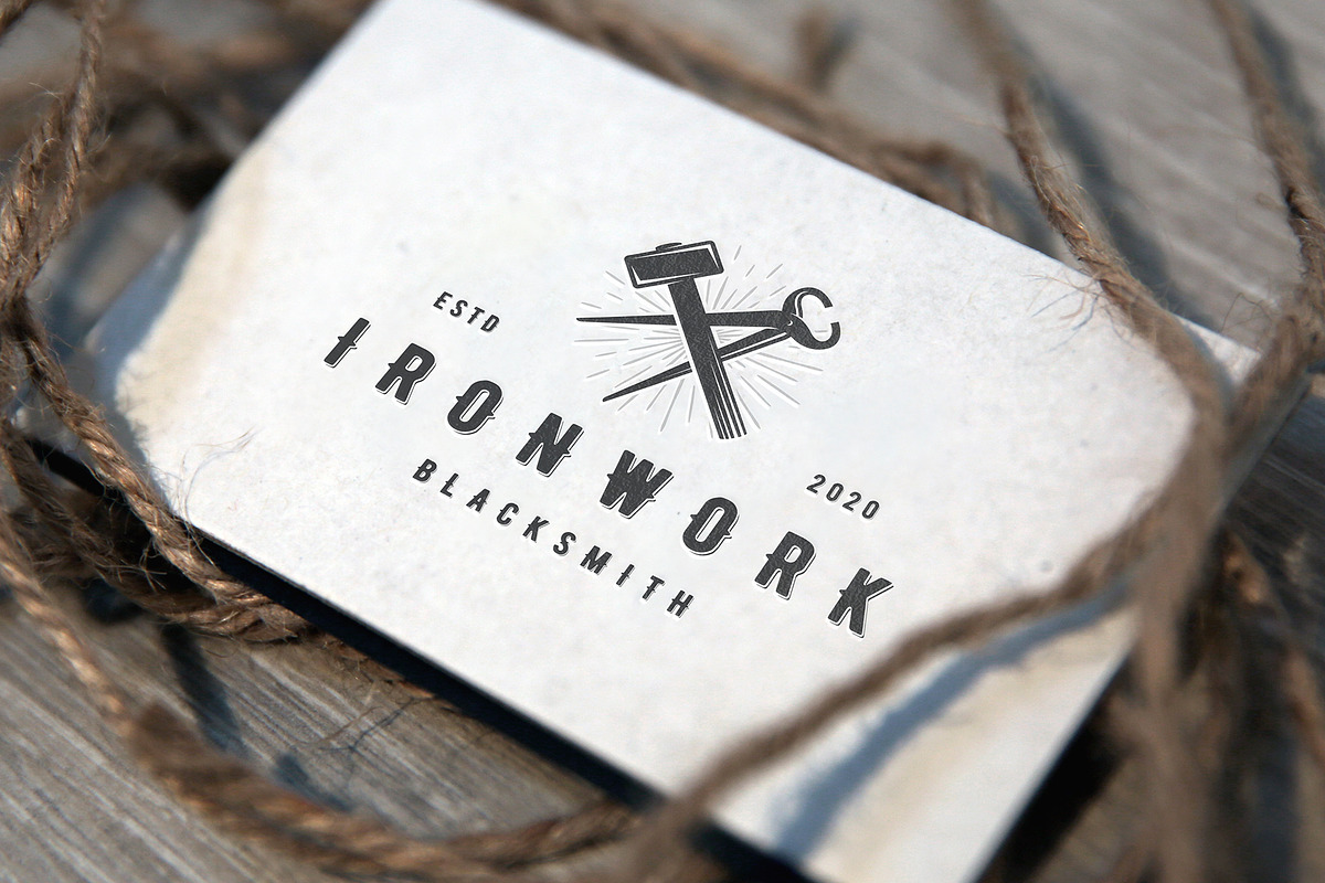 Blacksmith Tools Logo Template, a Branding & Logo Template by vectorwithin (Photo 2 of 3)