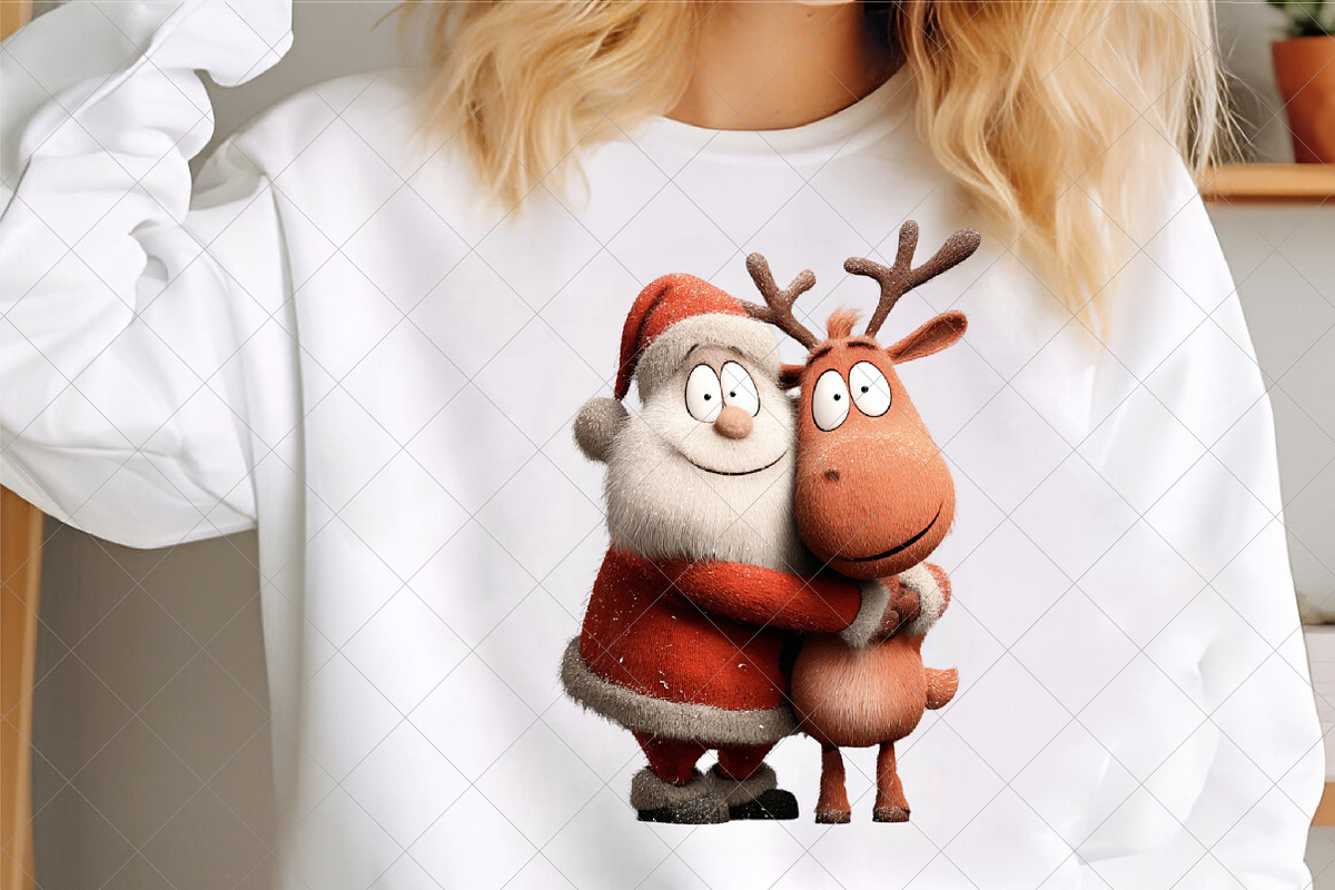 Whimsical Santa & Reindeer Clipart, an Illustration by SinaCreation (Photo 4 of 7)