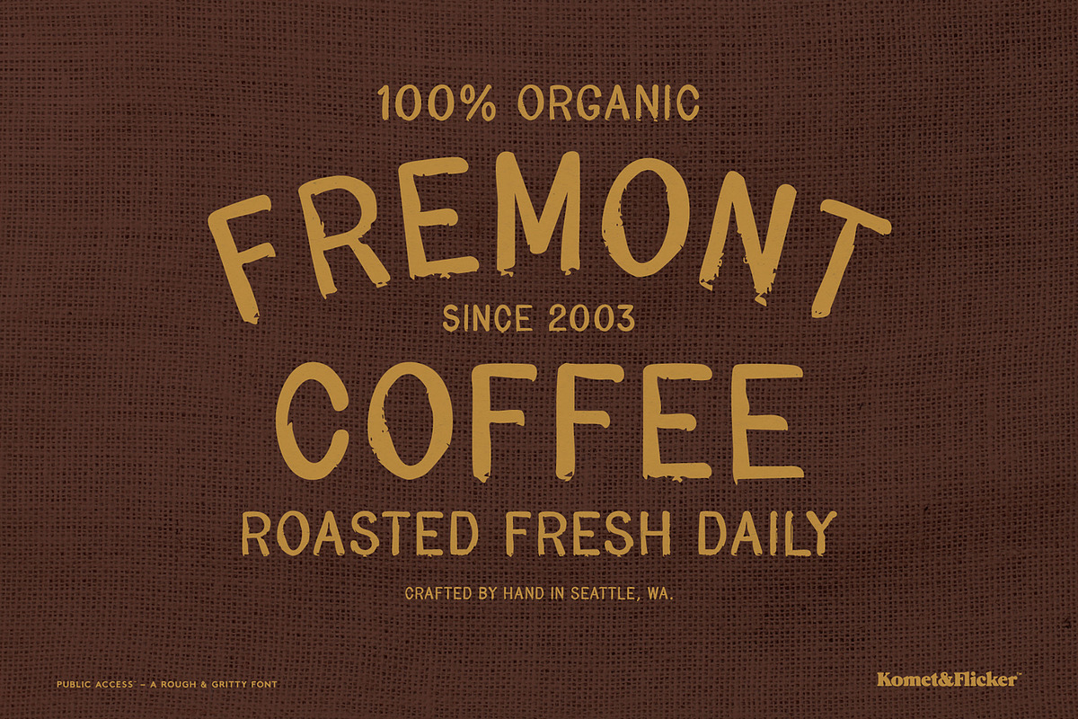 Public Access – A Rough Font, a Sans Serif Font by Komet & Flicker (Photo 10 of 11)