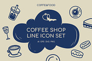 70+ Minimal Coffee Shop Line Icons, a Food Illustration by Chaka_32 (Thumbnail 1 of 8)