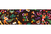 Carnival of Brazil set + backgrounds, a Decorative Illustration by PaperTrident (Thumbnail 3 of 6)