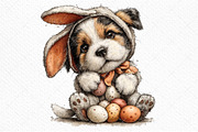 Whimsical Funny Easter Dog Clipart, an Illustration by Craft Nest (Thumbnail 10 of 11)