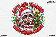 Funny Raccoon Christmas PNG Clipart, an Object Graphic by Zahyl Studio (Thumbnail 1 of 7)
