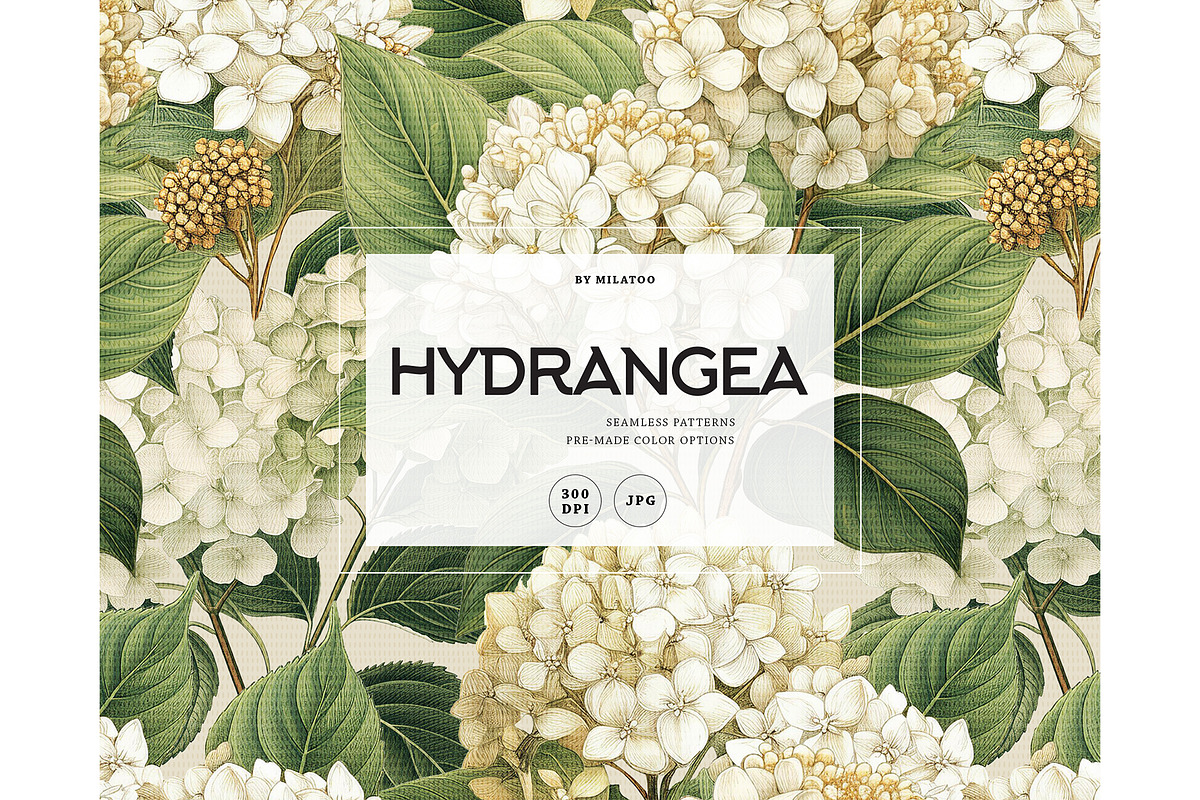 Hydrangea watercolor seamles pattern, a Pattern Graphic by Milatoo (Photo 1 of 6)