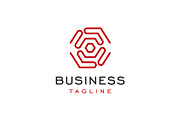 Hexagon Tech Lines Logo, a Branding & Logo Template by Buqancreative (Thumbnail 1 of 2)