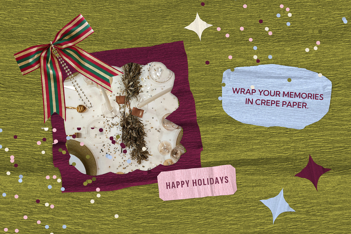 Crepe Paper Christmas Collage Kit, an Object Graphic by Anzhelika (Photo 2 of 11)