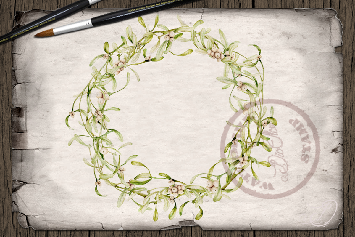 Mistletoe Watercolor Illustration, a Decorative Illustration by DioFlow (Photo 4 of 5)