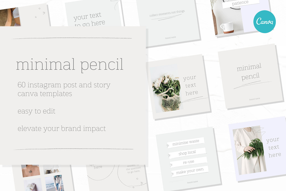 Minimal Canva Instagram Template, a Social Media Template by CreativeWilderness (Photo 1 of 12)