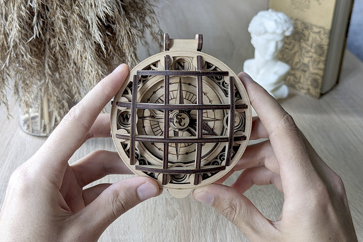 Santa Claus Compass - Laser Cut File, an Object Graphic by VectorPainter (Photo 7 of 11)