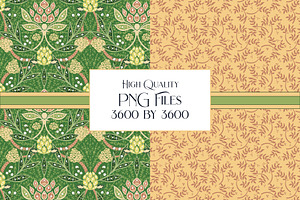 Pink Green Christmas Pattern Bundle