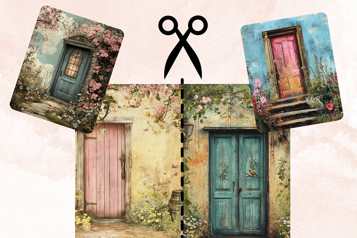 Spring Door Collage Paper Background, a Background Graphic by GiraffeCreative (Photo 8 of 9)