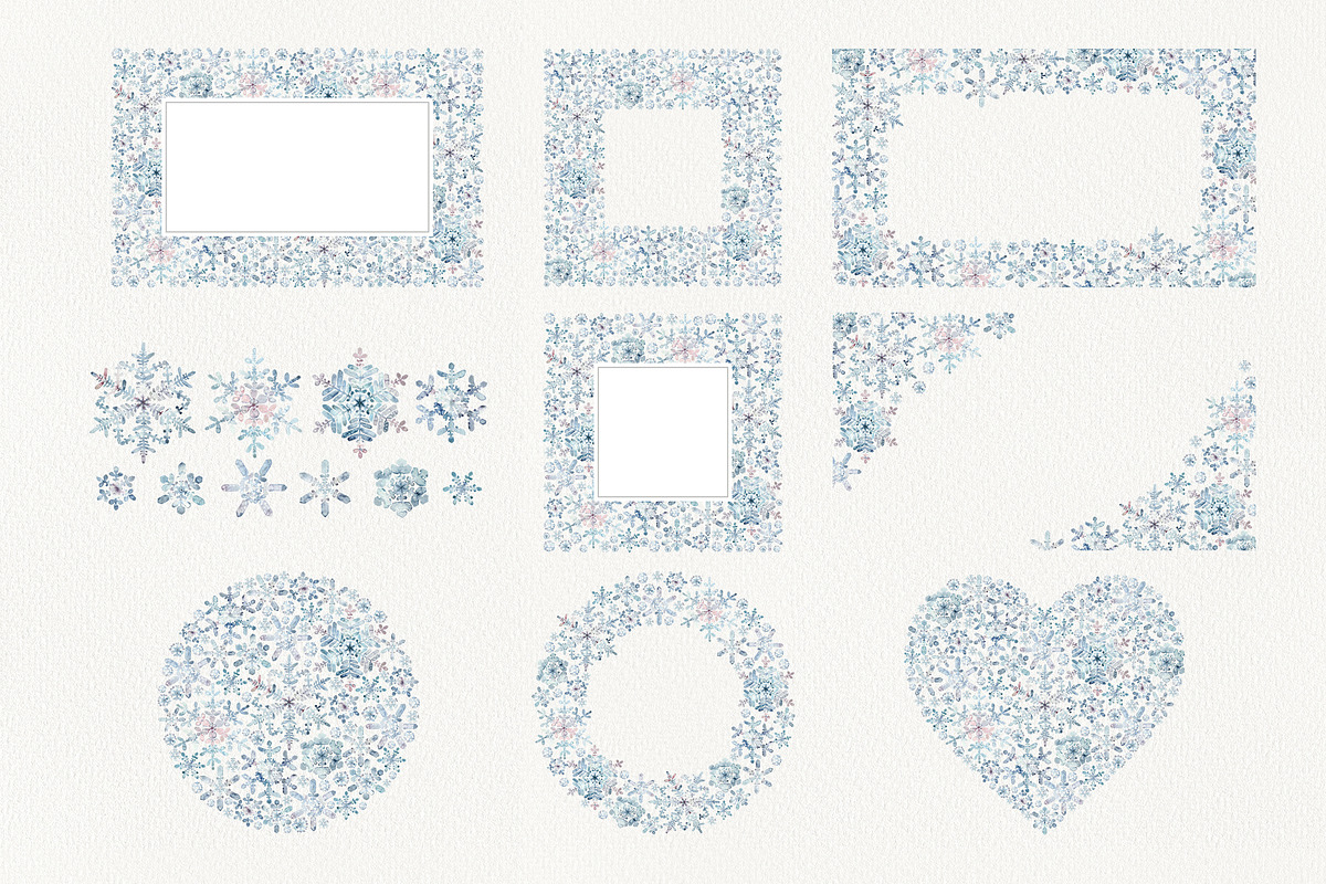 Winter Snowflakes Watercolor, a Seasonal Illustration by YarovaArt (Photo 15 of 17)