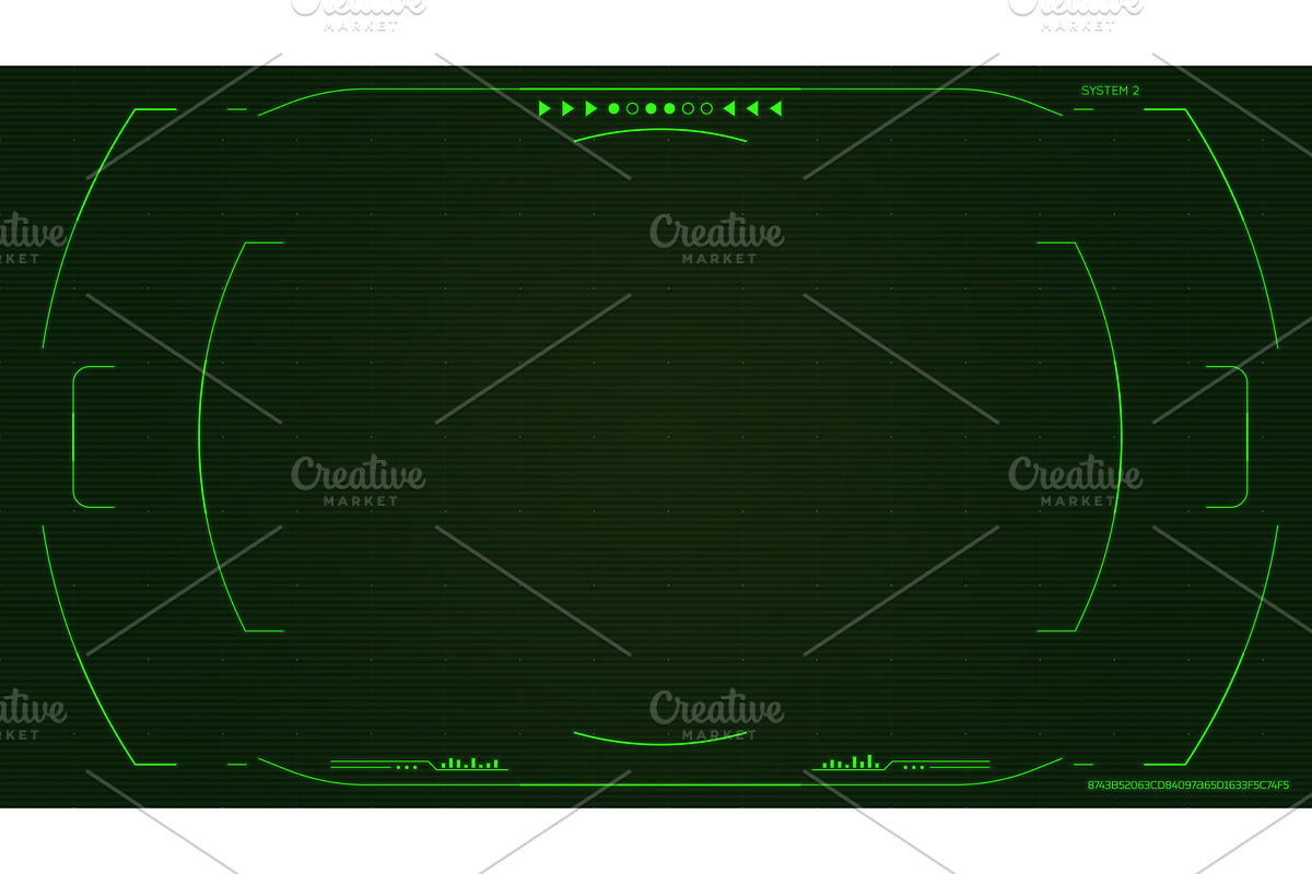 Retro futuristic green UI overlay, a Technology Illustration by SkyVectors