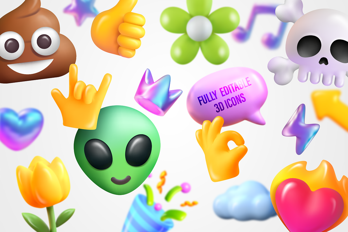 3D Emojis in Vector (20 Icons), an Emoji Icon by Cosmic Store (Photo 2 of 5)