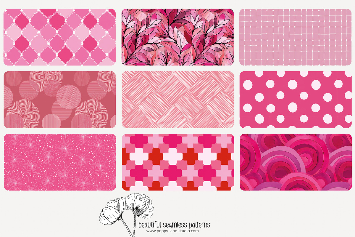 80 pink geometric seamless pattern, a Pattern Graphic by Poppy Lane Studio (Photo 2 of 11)