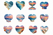 watercolor retro beach heart Clipart, an Illustration by Designworld (Thumbnail 4 of 7)