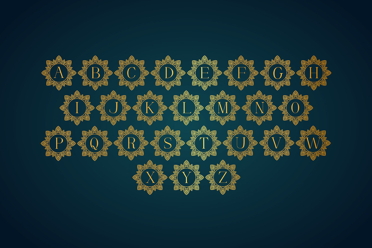 Diamond Mandala Monogram, a Symbol Font by Dm Studio (Photo 5 of 8)