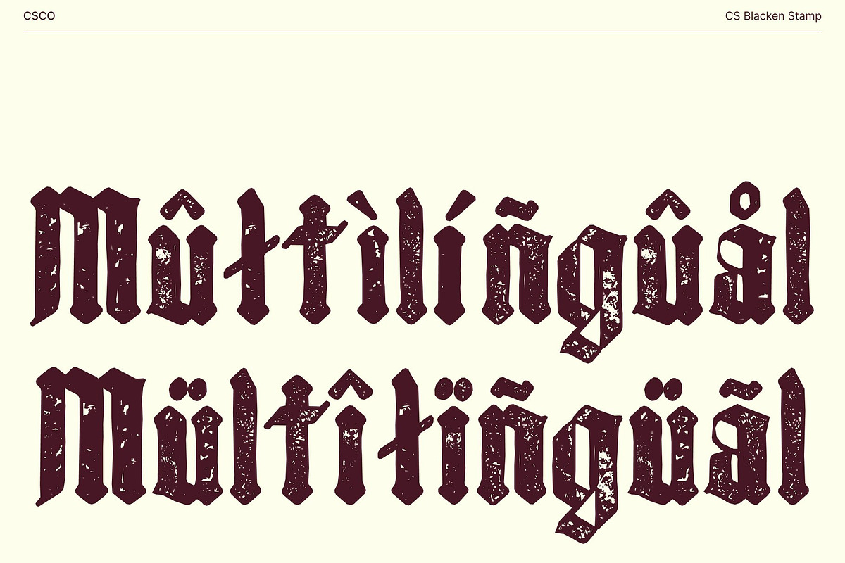 CS Blacken Stamp, a Blackletter Font by Craft Supply Co. (Photo 7 of 8)