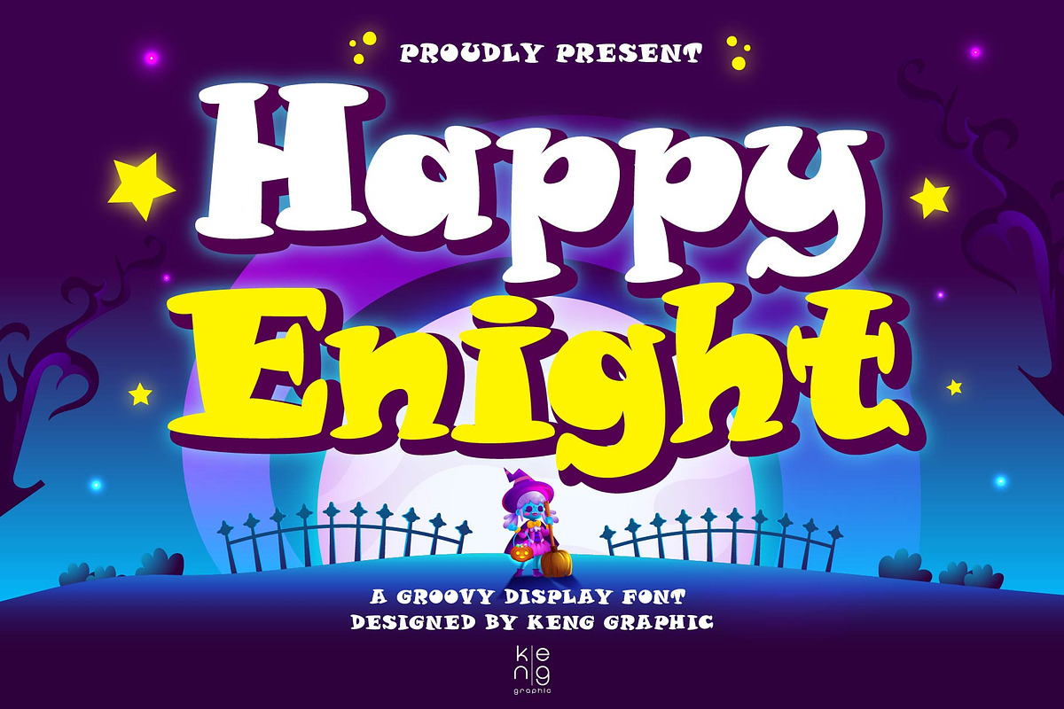 Happy Enight Font, a Handwritten Font by KengGraphic (Photo 1 of 9)