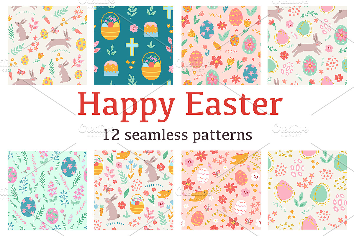 Cute Cartoon Vector Easter Kit, a Seasonal Illustration by Artspace (Photo 3 of 6)
