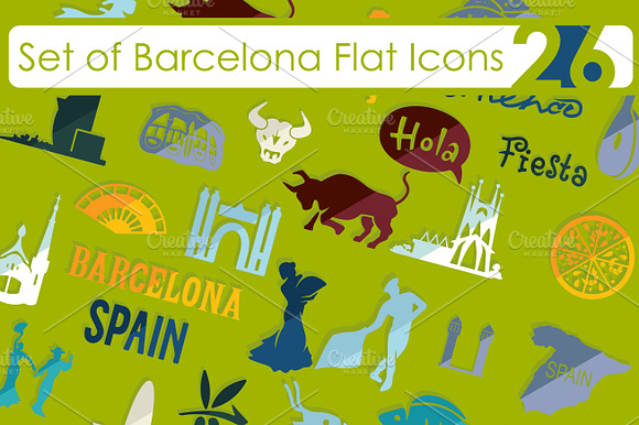 Set Of Barcelona Icons