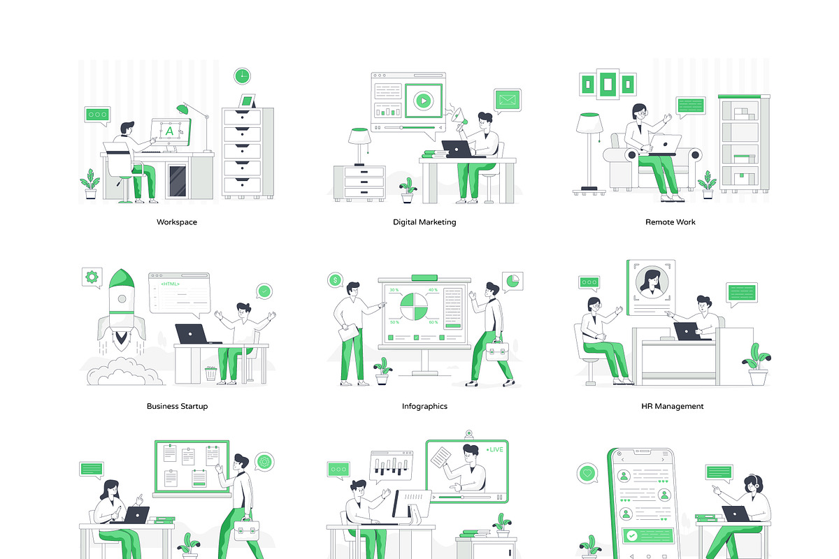 Flat Business Illustrations, a Finance Illustration by Brickclay (Photo 8 of 8)