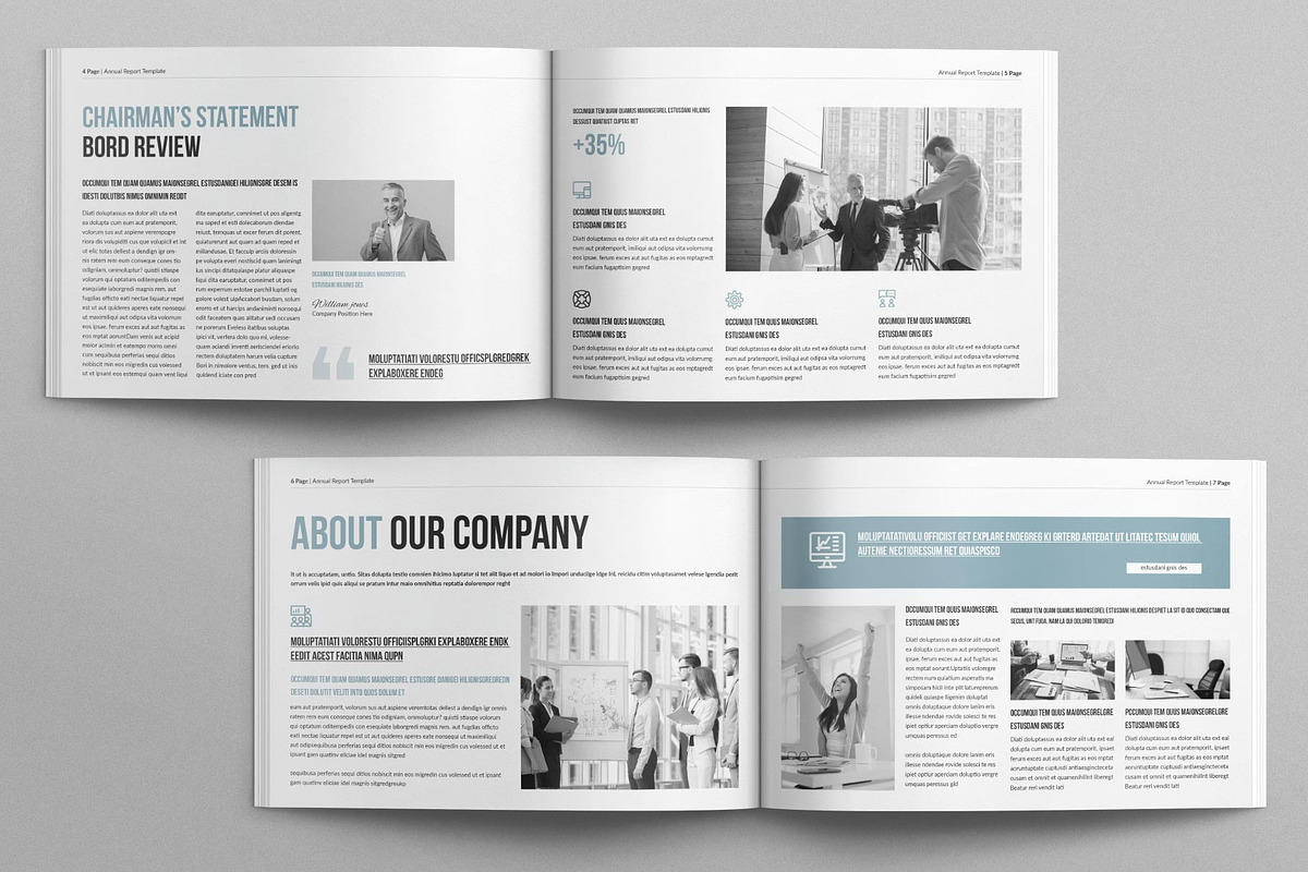 Annual Report Template Landscape, a Brochure Template by E-Type (Photo 3 of 13)