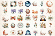 Set Flower Boho Art Design Bundle, an Illustration by DreamCafeArt (Thumbnail 3 of 4)