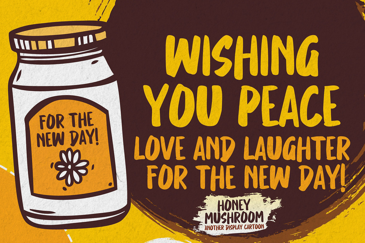 Honey Mushroom -Display Cartoon Font, a Font by Gassstype (Photo 4 of 8)