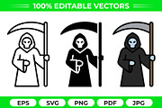 Grim Reaper Vector Trio Pack, an Object Graphic by Artonix (Thumbnail 1 of 3)