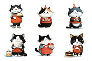 Cute Cat With Cake Clipart, an Illustration by DreamArtGraphic (Thumbnail 2 of 4)