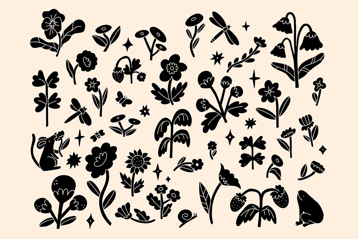 Wild Garden Linocut Bundle, an Illustration by ClayStudio (Photo 2 of 6)