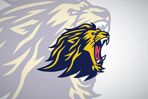 Angry Lion Logo Head Mascot