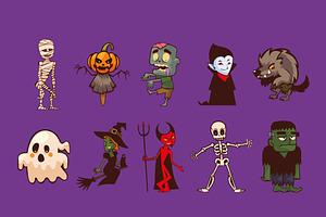 Halloween Character Set, a Templates & Theme by studiogstock